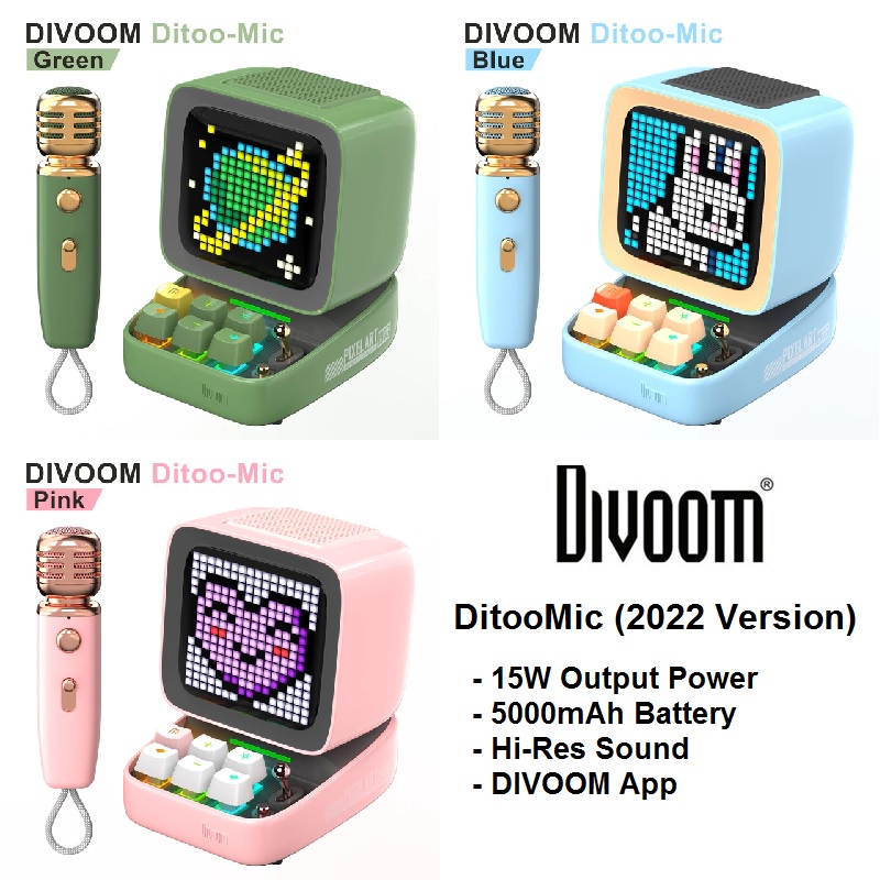 DIVOOM DITOO-MIC - Portable Bluetooth Speaker with Microphone Karaoke - Upgrade Version dari DIVOOM DITOO-PLUS