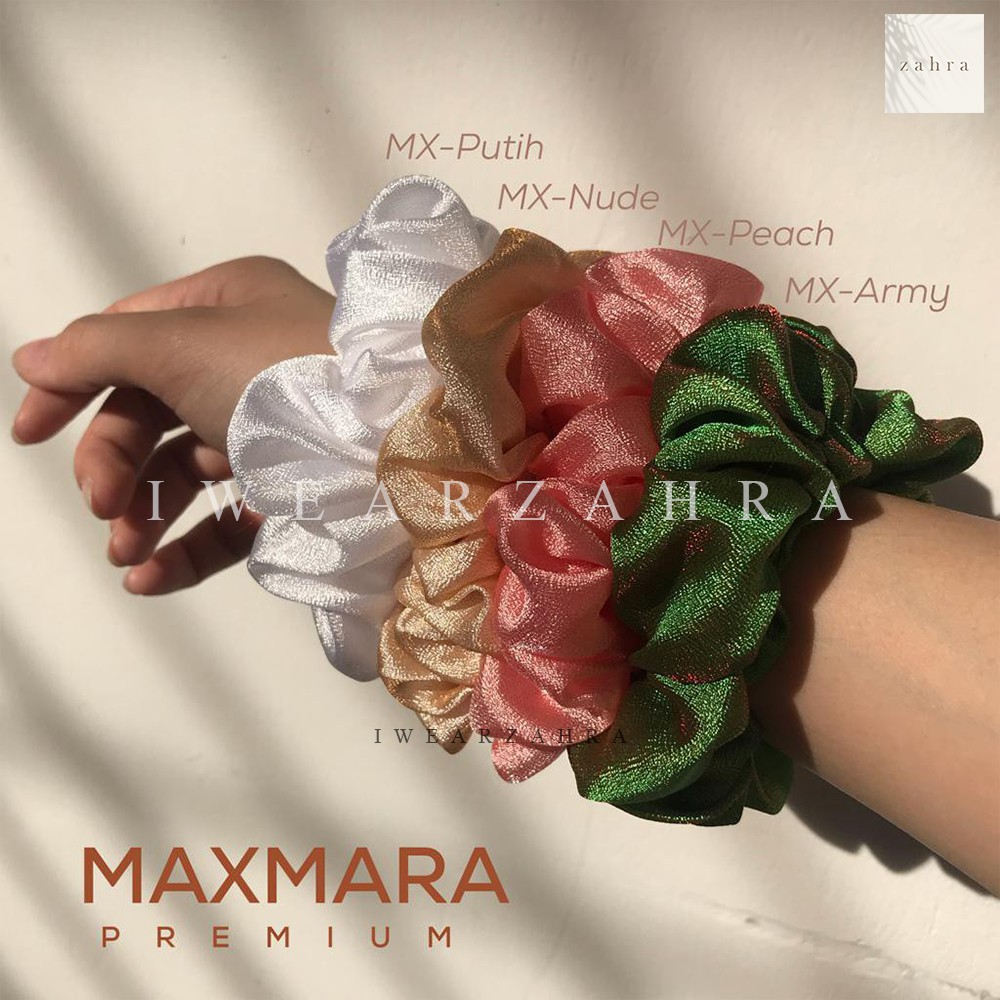 SCRUNCHIE MAXMARA - Ikat Rambut Cepol Cemol Hijab Murah Skrunci Tali Iket Iketan Korea Kunciran Tali