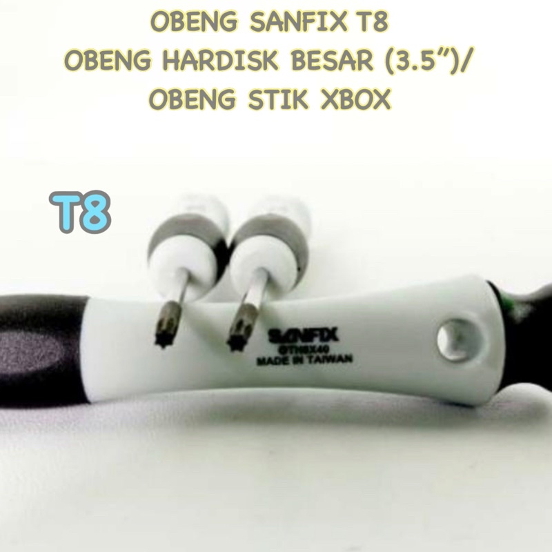 OBENG SANFIX T8 - OBENG T8 - OBENG XBOX / PS3 - OBENG SEGI ENAM TENGAH LUBANG