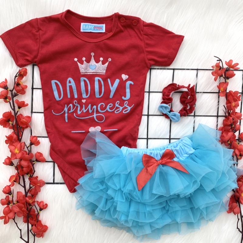 Baju setelan jumper rok bandana anak perempuan fashion bayi cewek baby girl murah -dad