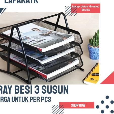 

[KODE PRODUK IAMJK7291] Rak besi / dokumen Kertas besi 3 susun / Tray besi 3 susun