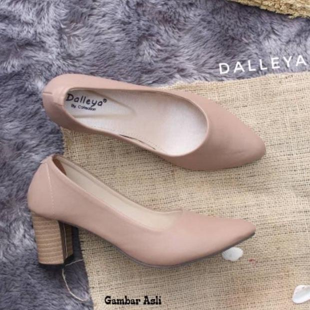 Lagi Hits Original Wilona - Dalleya Sepatu Big / Chunky Heels Wanita Real Pict Polos - Putih, 36