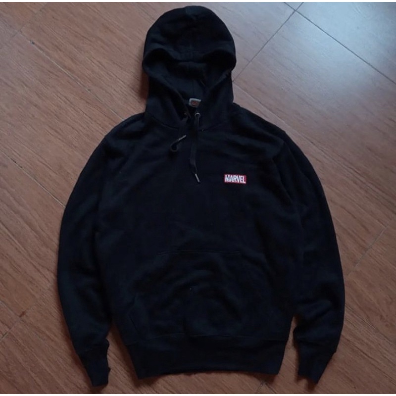 Hoodie Marvel Hitam Original Second
