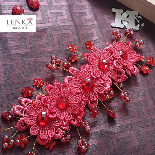 [BISA COD] BRIDAL AKSESORIS RAMBUT HEADPIECE PESTA BUNGA MERAH ARP010