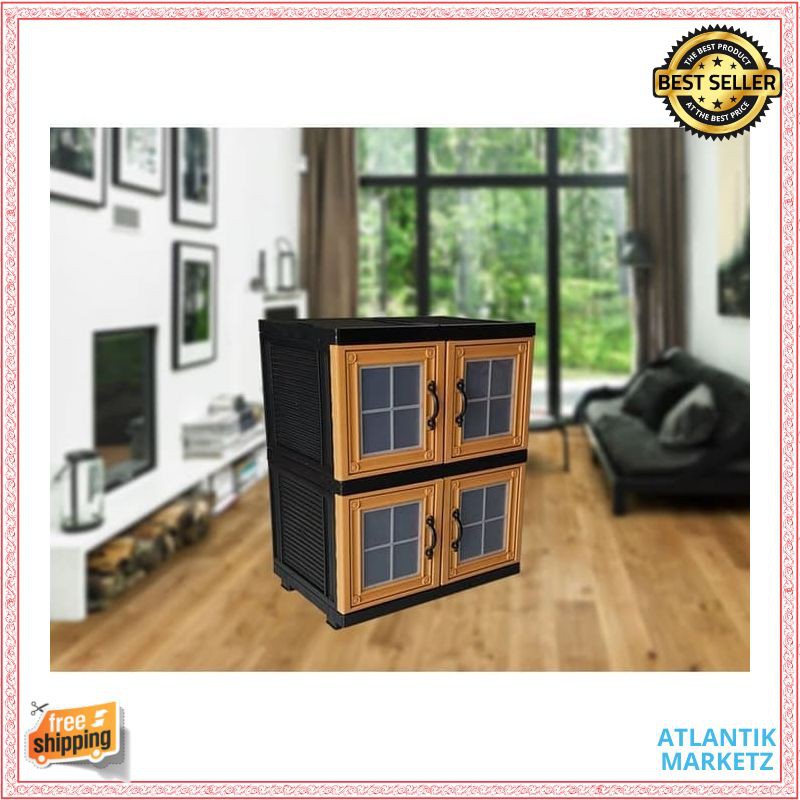 Lemari / lemari plastik / lemari pakaian susun 2 ukuran besar