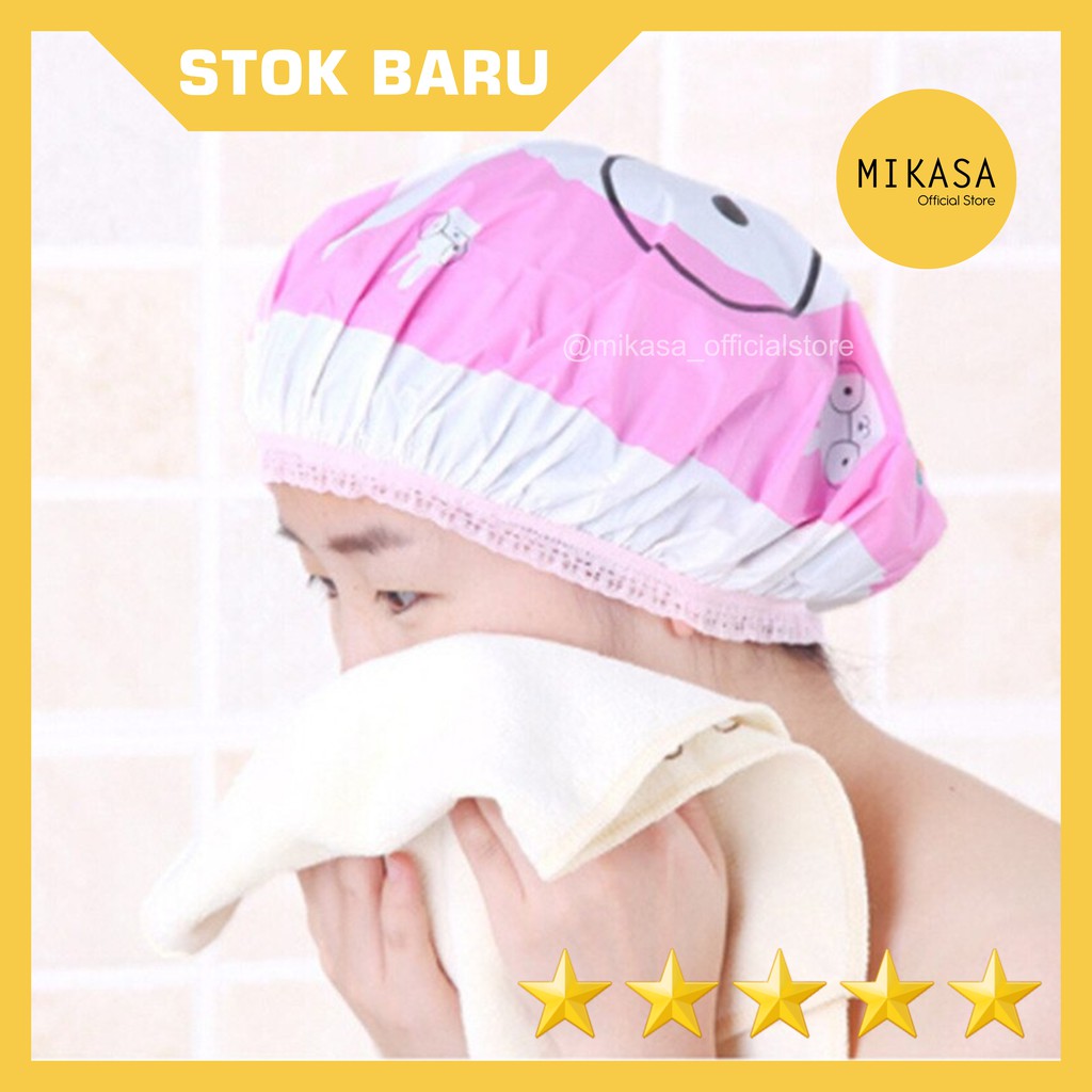 Shower Cap Karakter Topi Mandi Keramas - Penutup Kepala Rambut Dewasa