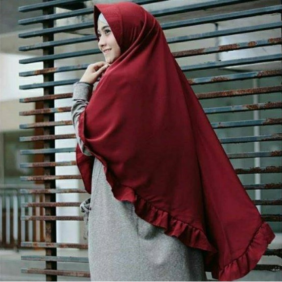 KHIMAR PET JUMBO REMPEL BAWAH (jilbab kerudung khimar