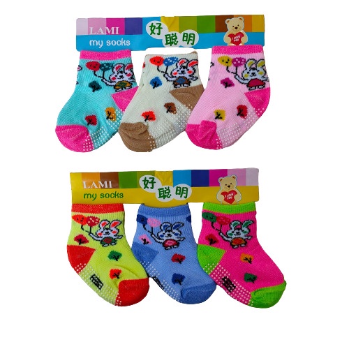 [ SET ISI 3 PASANG ] Kaos Kaki Anti Slip Bayi Motif Lucu Kaos Kaki Bayi