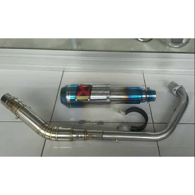 Knalpot Akrapovic Lorenzo half blue full set
