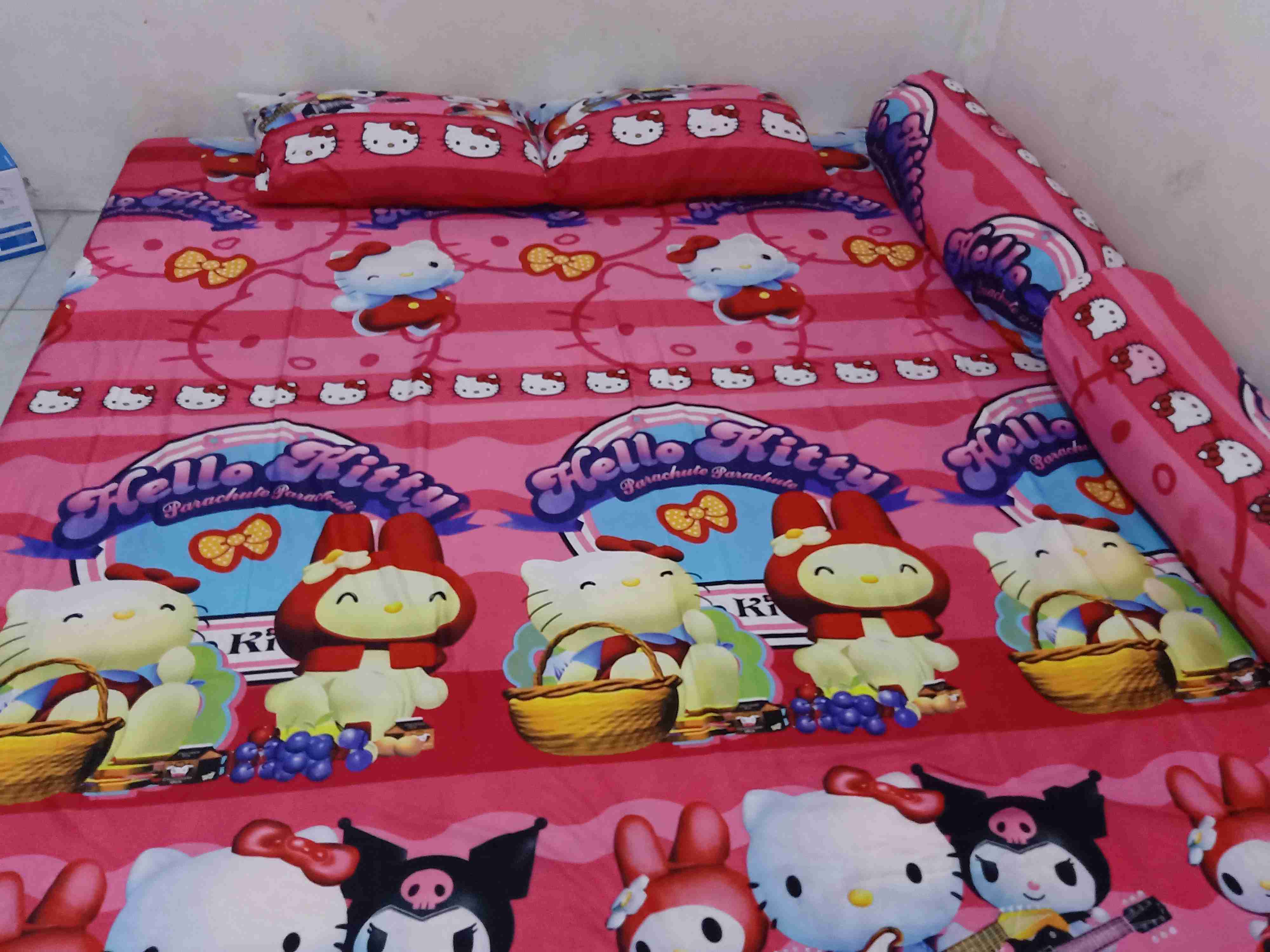 Sprei Karakter Kartun Anak Hellokitty Hk Hello Kitty 120x200 160x200 180x200 Single Queen King Size