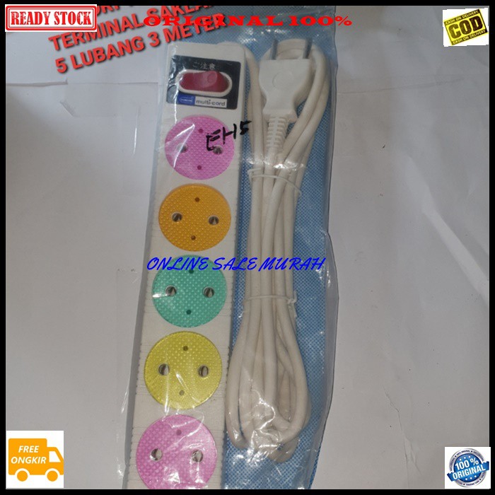 G328 Yunior ori 100% Terminal kuningan 5 lubang 3 meter socket colokan stop kontak listrik elektronik elektrik kualitas original on off lampu  Harga satuan  merupakan terminal / stop kontak yg sdh diakui. Kualitas nya yg baik membuat terminal ini tdk gamp