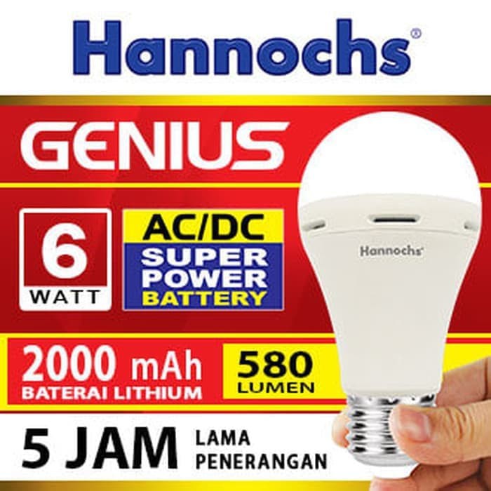 Lampu Emergency LED/ Lampu Genius 6 Watt Hannochs