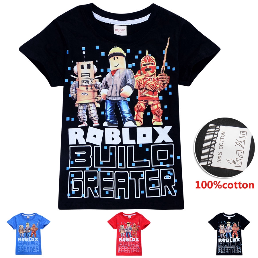 Kids Boys Clothes Fashion Summer Funny Cartoon Children Roblox Short Sleeve Tops T Shirt Shopee Indonesia - cartoon cat shirt roblox id