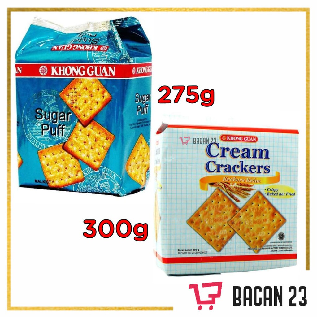 Khong Guan Gabin Biskuit ( 275 - 300g ) (Cream Crackers - Sugar Puff) / Biskuit Gabin / Bacan23