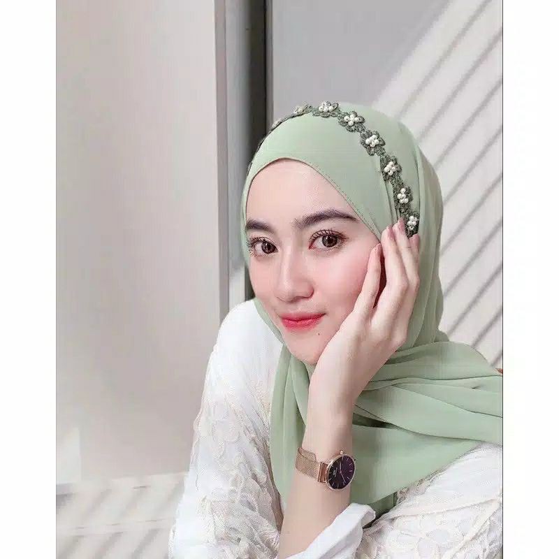 Pashmina Payet Bunga Tanpa Tali/ Hijab Pashmina