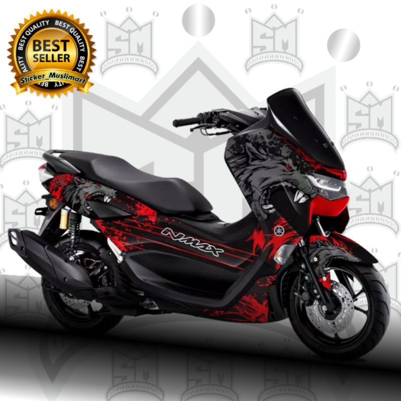 Decal Sticker New Nmax 2020 motif wolf serigala putih