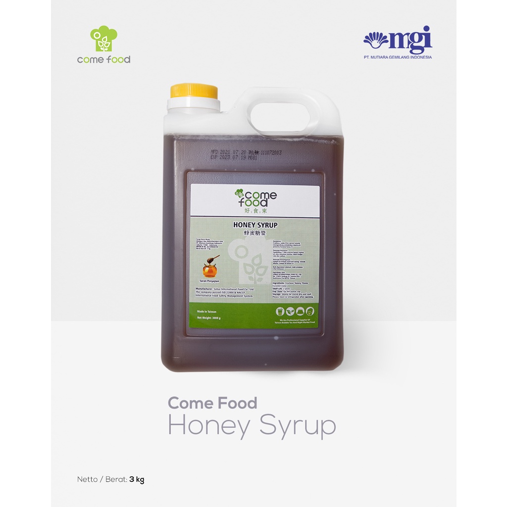 

HONEY SYRUP COME FOOD IMPORT PREMIUM 3 KG | SIRUP MADU PREMIUM | SIRUP MINUMAN KEKINIAN MADU | SIRUP MINUMAN CAFE RASA MADU