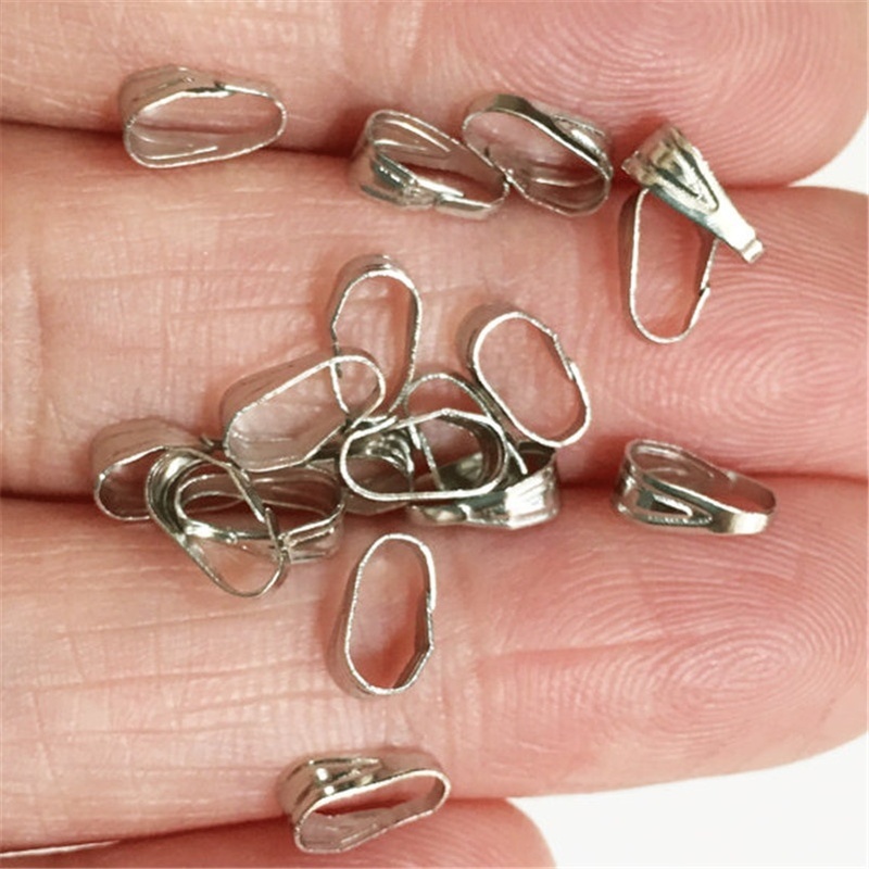 Wholesale 100pcs Bail Connectors Silver/Gold/Bronze Tone Copper Necklace 6mm