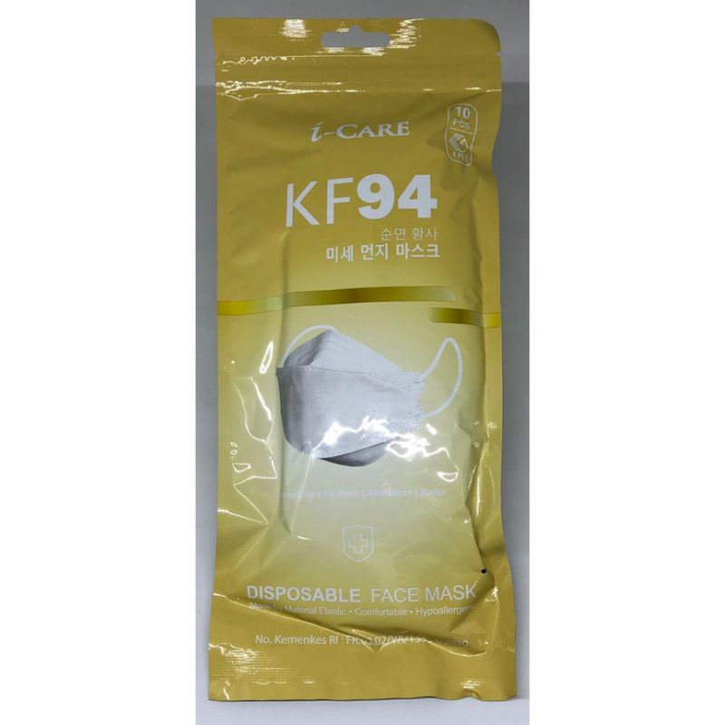 I-CARE KF94 DISPOSABLE FACE MASK SACHET ISI 10 PCS