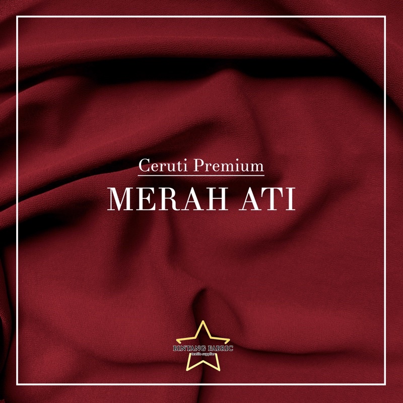 Bahan Kain Ceruti Ceruty Babydoll Premium 1 meter-Merah Ati