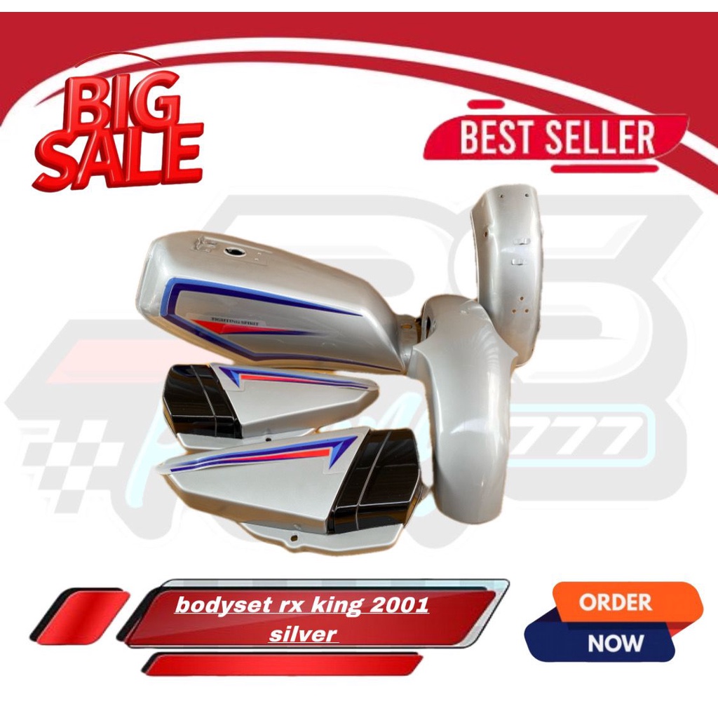 BODY BODI SET MOTOR RX KING WARNA SILVER TAHUN 2001