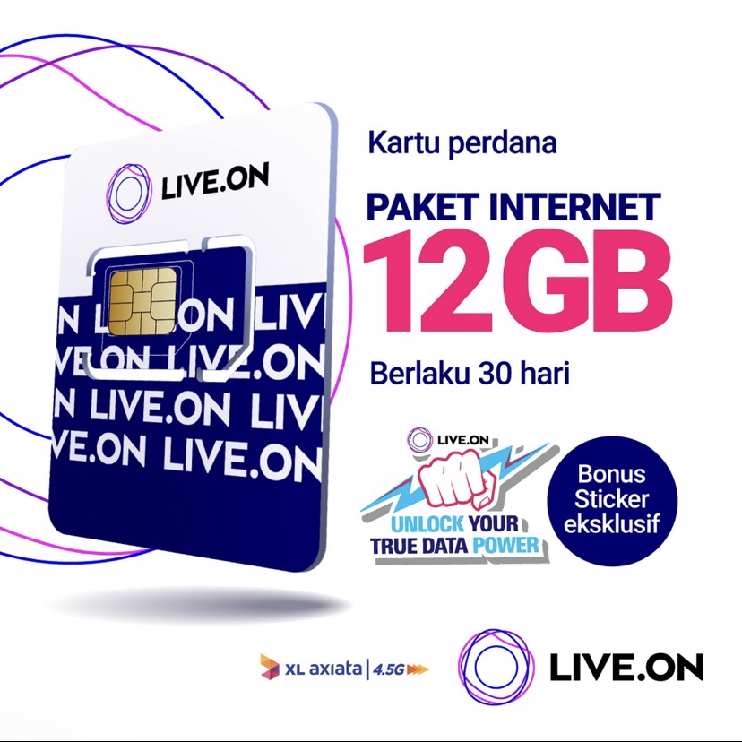 KARTU PERDANA LIVE.ON XL 12GB (30 HARI)