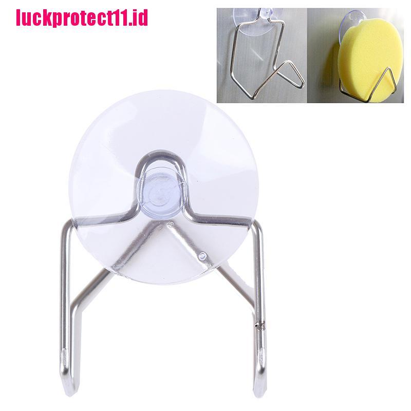 【LUCK11】1pc Stainless Steel Suction Cup Drain Rack Cloth Shelf Dish Sponge Holder Rack