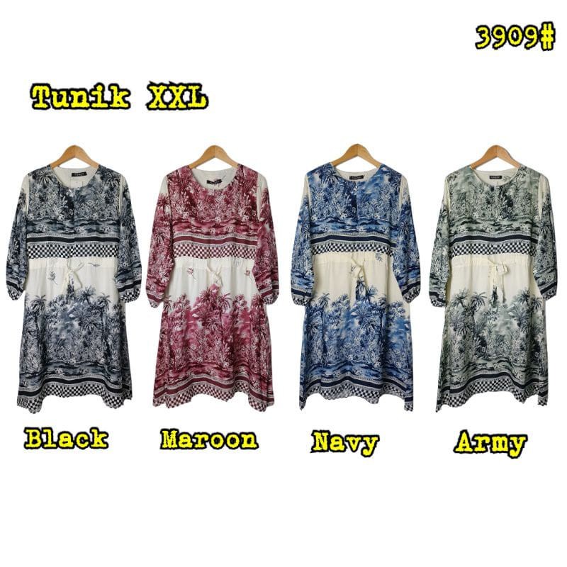 JOSJOLI_STORE/3916 Tunik Rayon /Tunik Rayon Coconut Tree Super Jumbo 5XL LD 130cm Terbaru