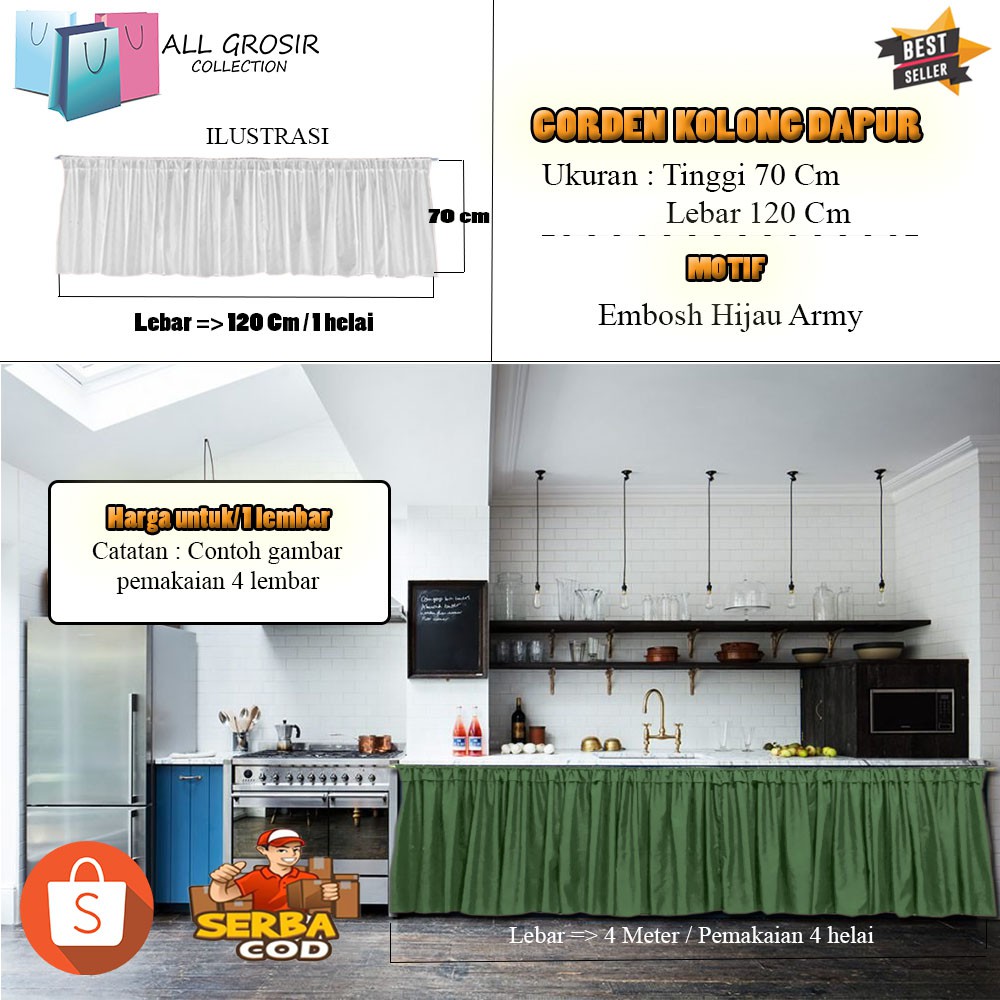 ( TERMURAH )Gorden kolong dapur / Gorden minimalis murah / Gorden embos murah / Gorden kolong murah-4