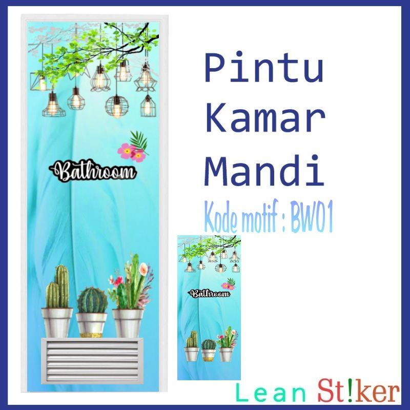 stiker pintu kamar mandi motif merpati putih