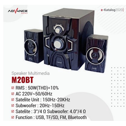 ITSTORE Advance M20BT Speaker Aktif 2.1 Bluetooth Multimedia Subwoofer BASS M20 BT M 20 BT 20BT