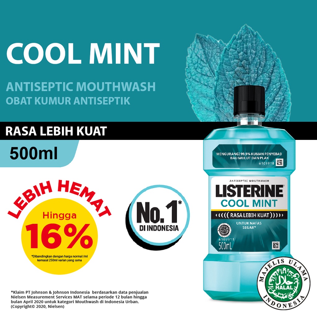 Listerine Natural Green Tea 500ml/COOL MINT 500 ML