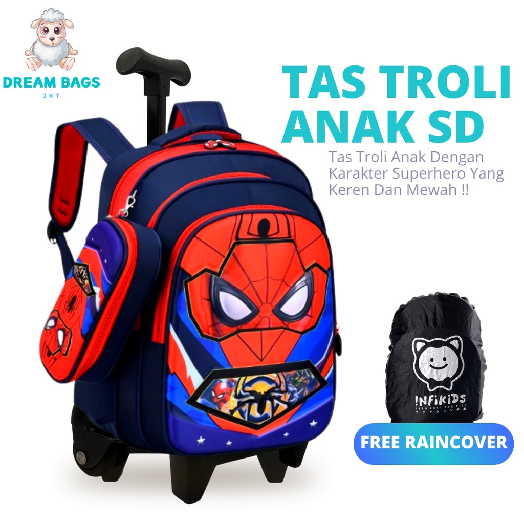 Ransel Troli Anak SD Karakter - Tas Troli Anak Laki Laki Karakter - Tas Troli Anak Laki Laki Karakter