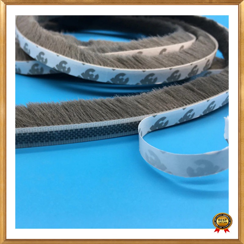 GS8 Lis Strip Pintu Brush Strip Sealing Sound Insulation 9 x 15 mm 10M GANCHUN KK-061 - Brown M