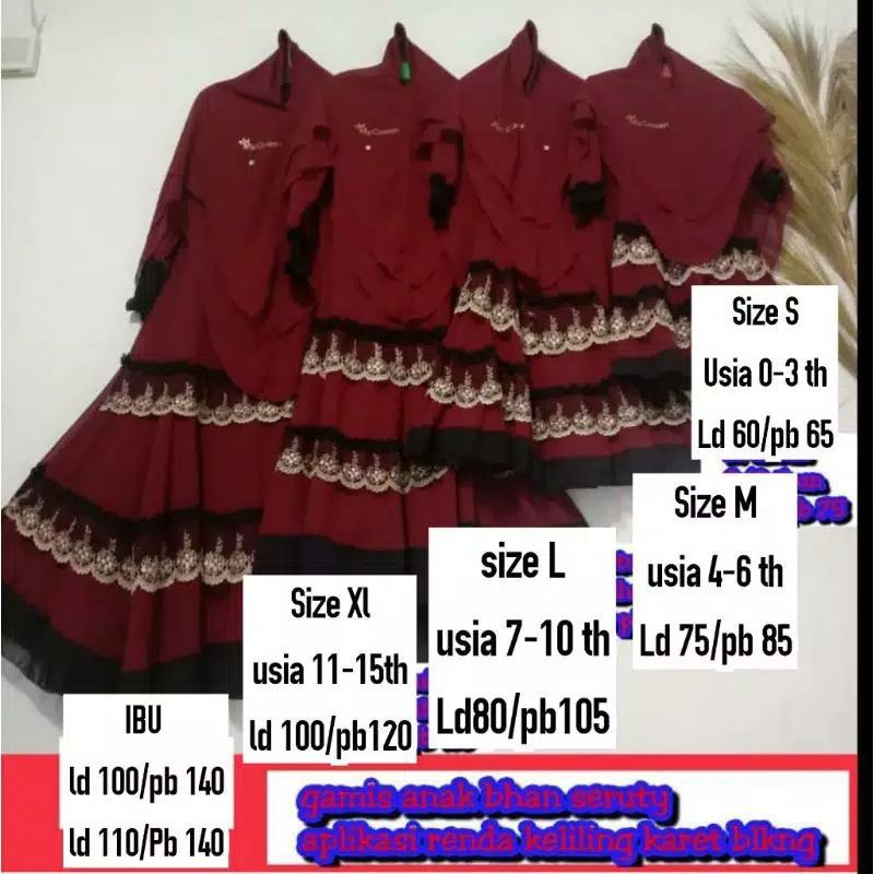 Gamis Couple Set Aqilla Best Seller | gamis couple ibu dan anak | couple keluarga | gamis anak