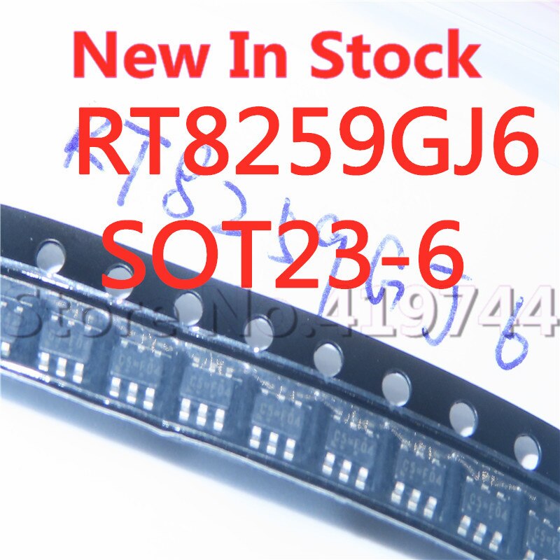 10pcs/lot Kualitas100% RT8259GJ6 RT8259 SOT23-6 C5 = *** SMD step-down converter LCD power chip IC In Stock Baru Original