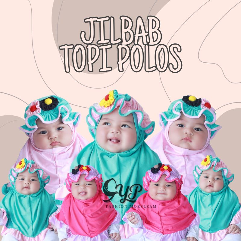 jilbab anak bayi topi polos allsize 0-3th / Hijab baby