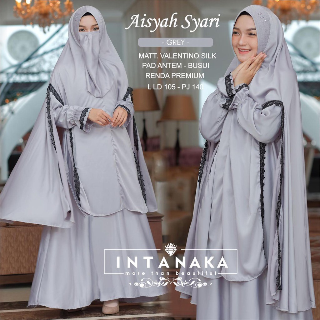 Aisyah Syari Gamis Muslimah Free Niqab by Intanaka BTC