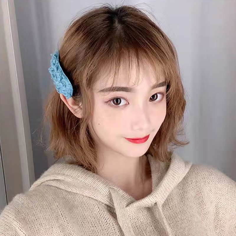 [2 Pcs] Jepit Rambut Wanita Bulu Warna-Warni Lucu Aksesoris Rambut Korean Import