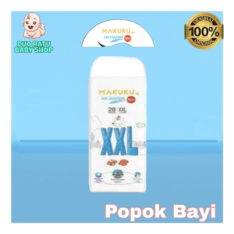 NEW! Popok Makuku Air Diapers SLIM Tape NB28, S38, M36 | Pants M32, L34, XL32, XXL28