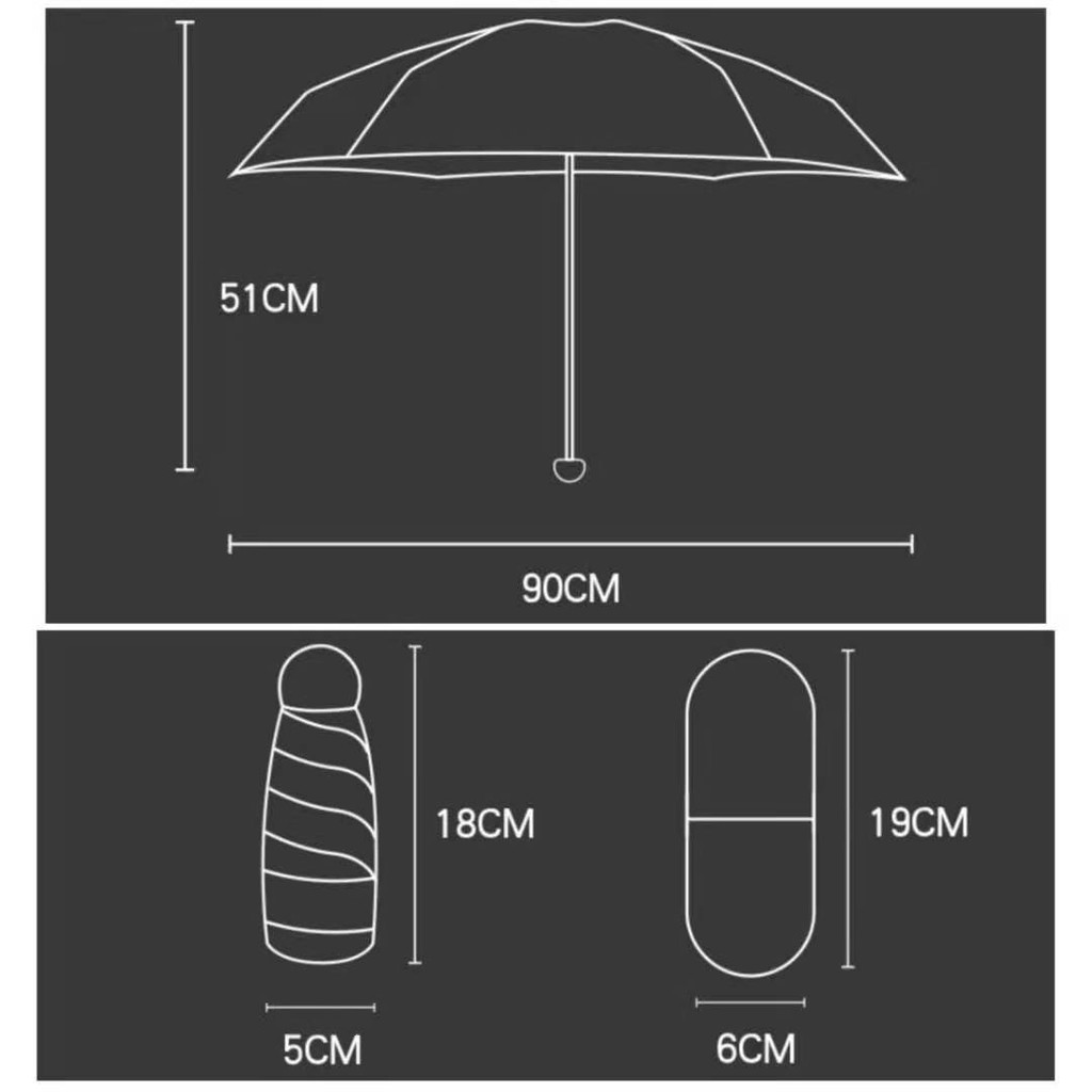 Payung Lipat Mini Payung Kapsul Payung Lipat Anti UV