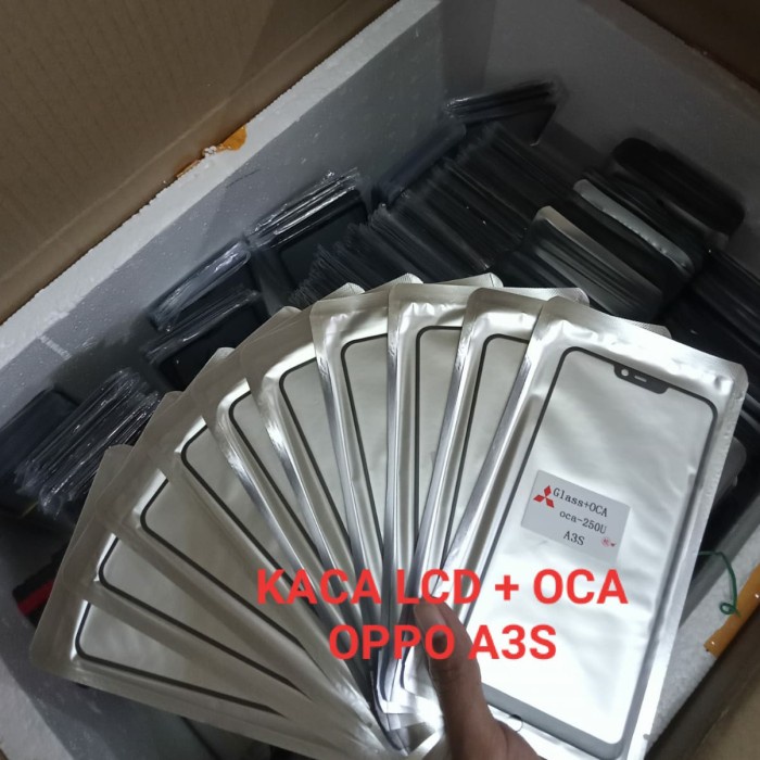 OPPO A3S ORIGINAL 100% - Kaca Lcd Kaca Depan Lcd Touchscreen Layar Sentuh Gorila Glass + Plus Oca Op