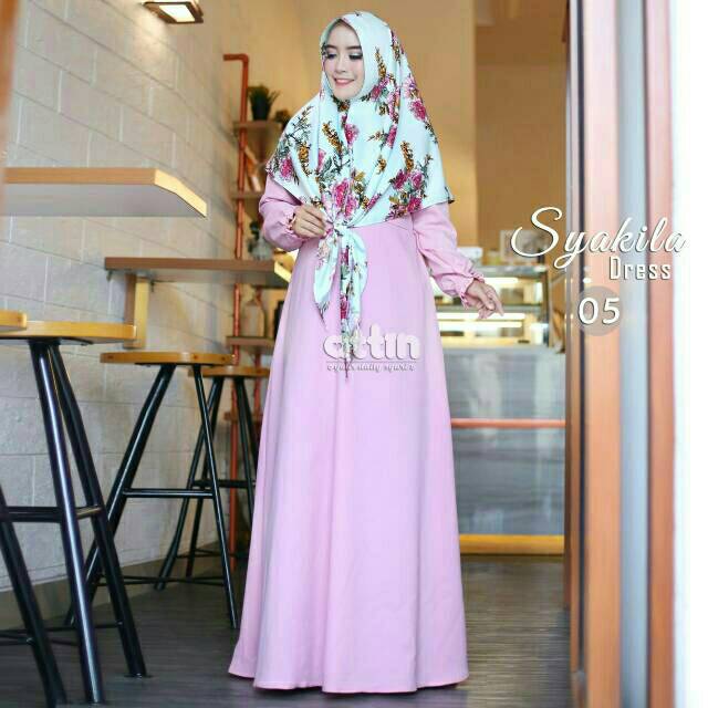 Gamis polos syari busui Arabian crepe Syakila dress (gamis only) Attin hijab