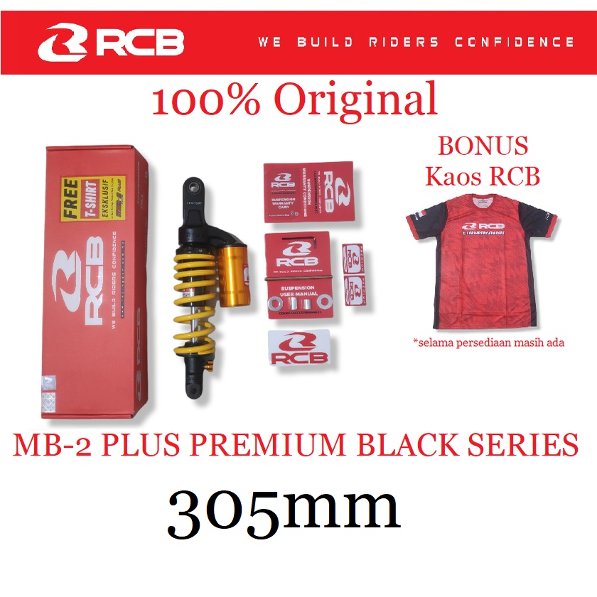 SHOCK TABUNG RCB MB 2 PLUS MATIC MIO SOUL J M3 BEAT VARIO 305mm ASLI ORI ORIGINAL KUNING SHOCKBREAKE