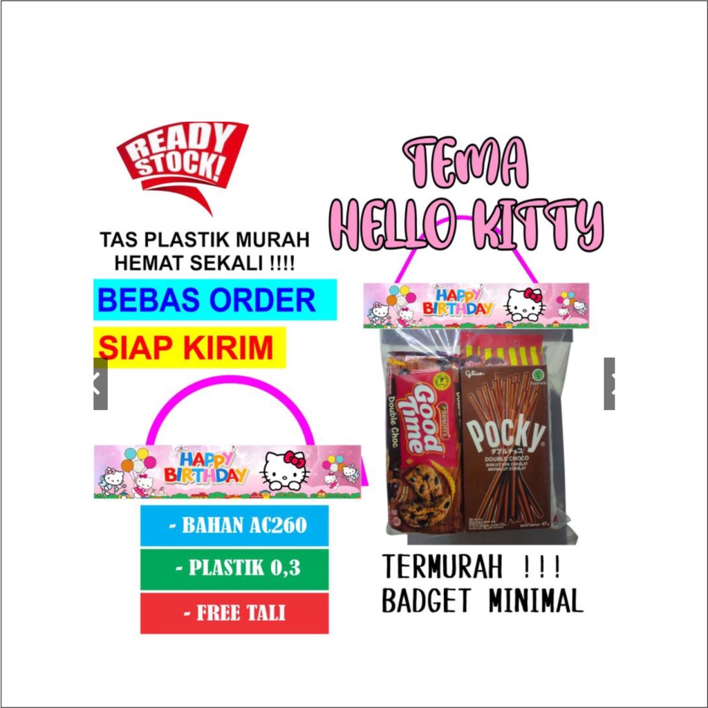 

HELLO KITTY GOODIE BAG MURAH TAS PLASTIK PROMO ulang tahun tas ultah anak di Tokoblacu