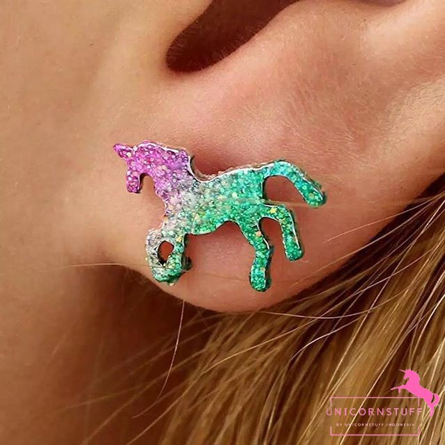 Anting Unicorn Glitter Anak Korea Premium Hadiah