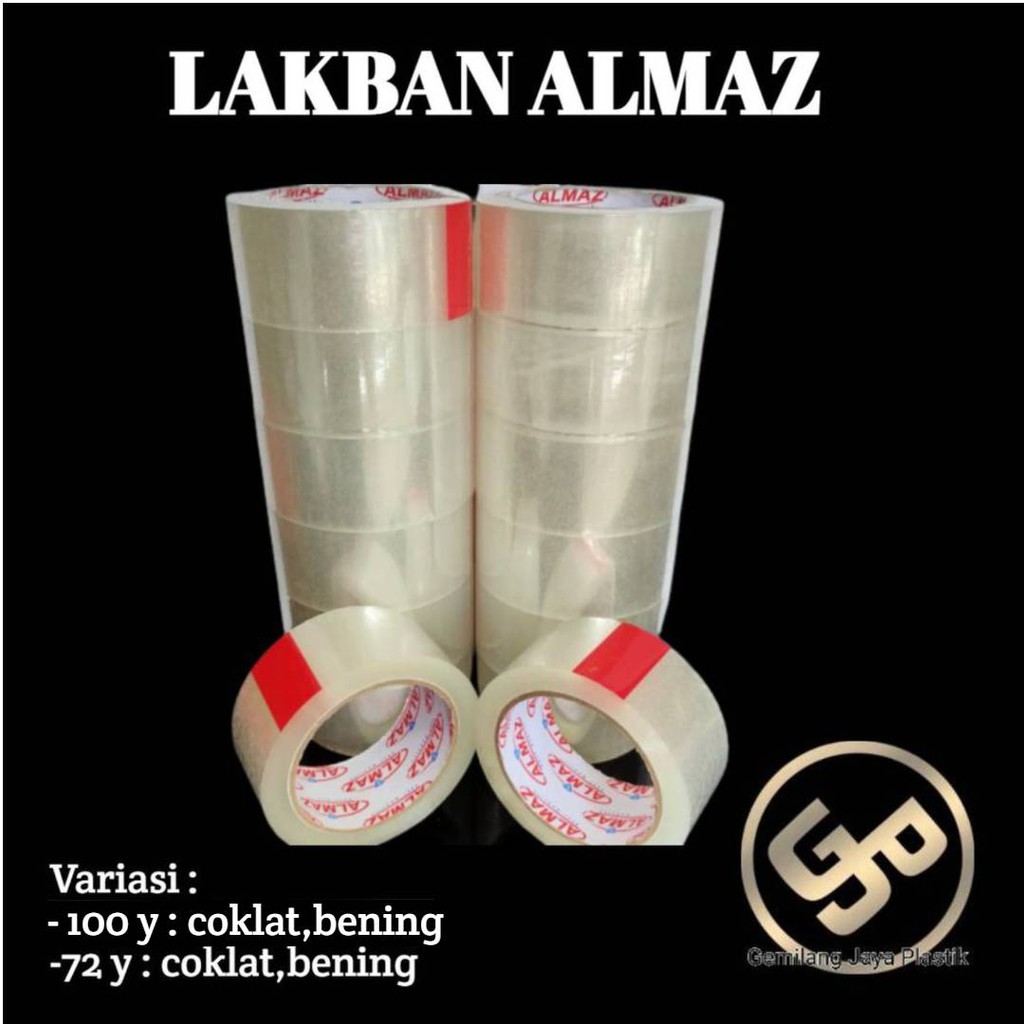 Lakban Bening / Coklat Almaz 45mm × 90yard / 45mm × 72 yard Lakban Super Lengket Murah