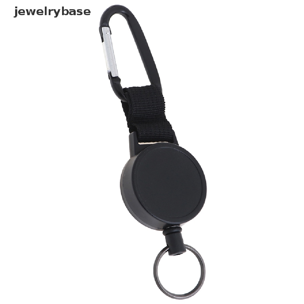 (jewelrybase) Gantungan Kunci + Badge Reel + Carabiner Retractable Heavy Duty