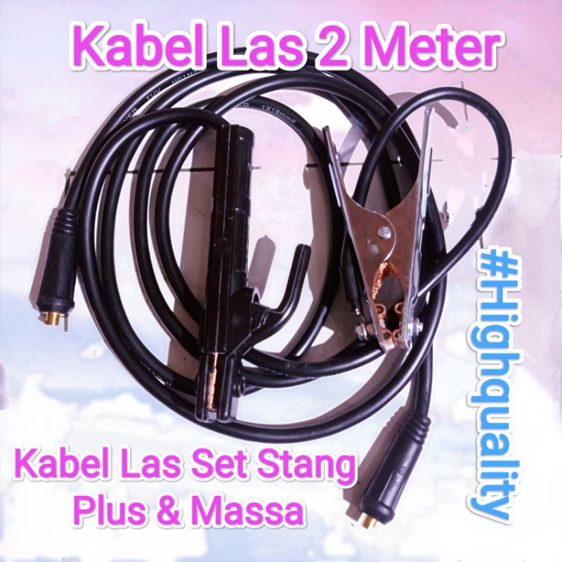 Kabel las listrik / Kabel las listrik ukuran 16 mm² - Kabel las set stang plus minus - Stang Las