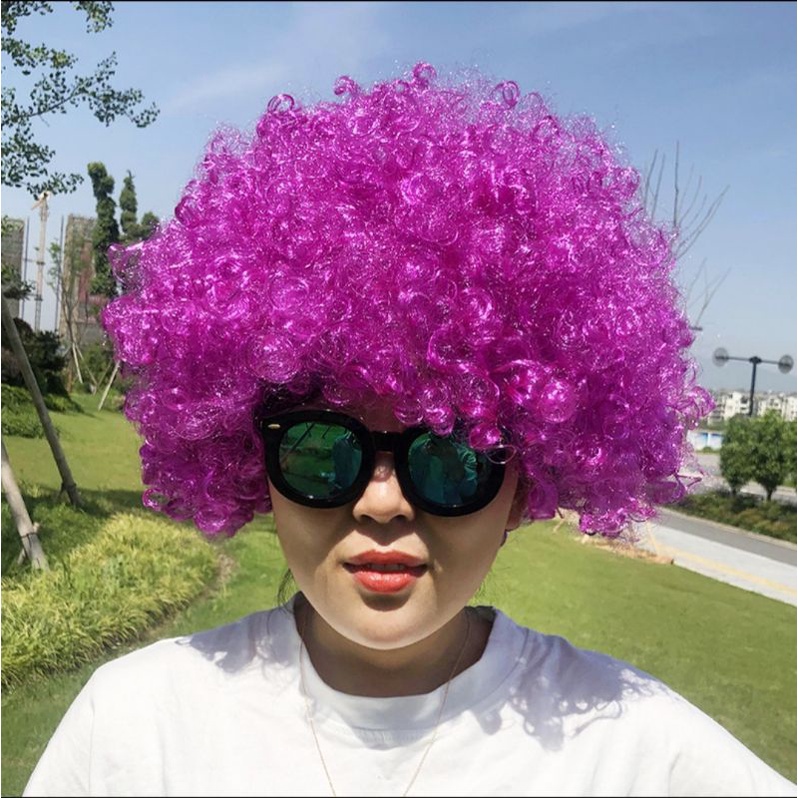 Wig Badut|Rambut Kribo|Wig Pink|Wig Ungu|Rambut Palsu